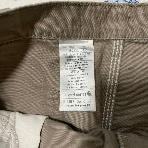 Vintage 90s Carhartt Dungaree Fit Beige Jeans 36x30 - Picture 4 of 4